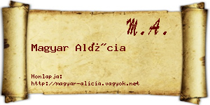 Magyar Alícia névjegykártya